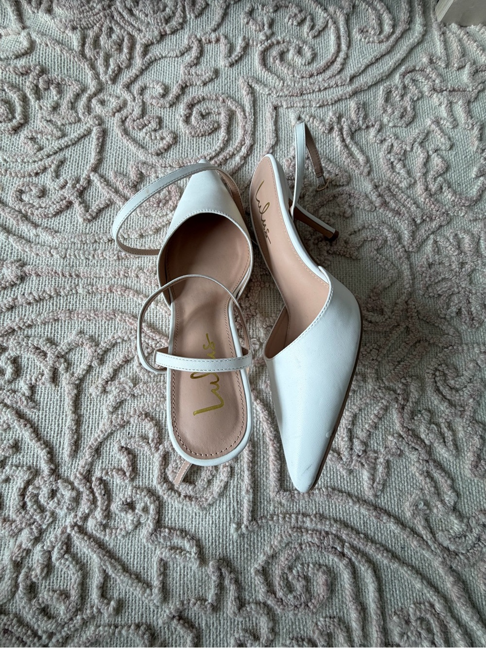 Lulu's White Pointed Strappy Heels